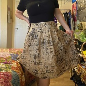 vintage grecian building detailed midi skirt! 💟🪩